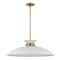 Nuvo Perkins 1-Light Large Pendant Matte White with Burnished Brass 60/7465 - alternate 1